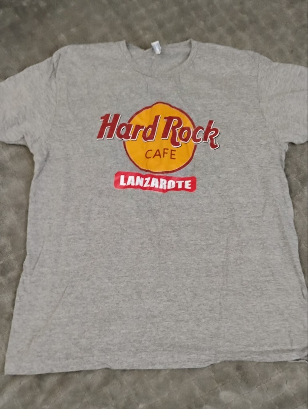 Hard Rock Cafe Gray Tee with Red and Yellow Logo